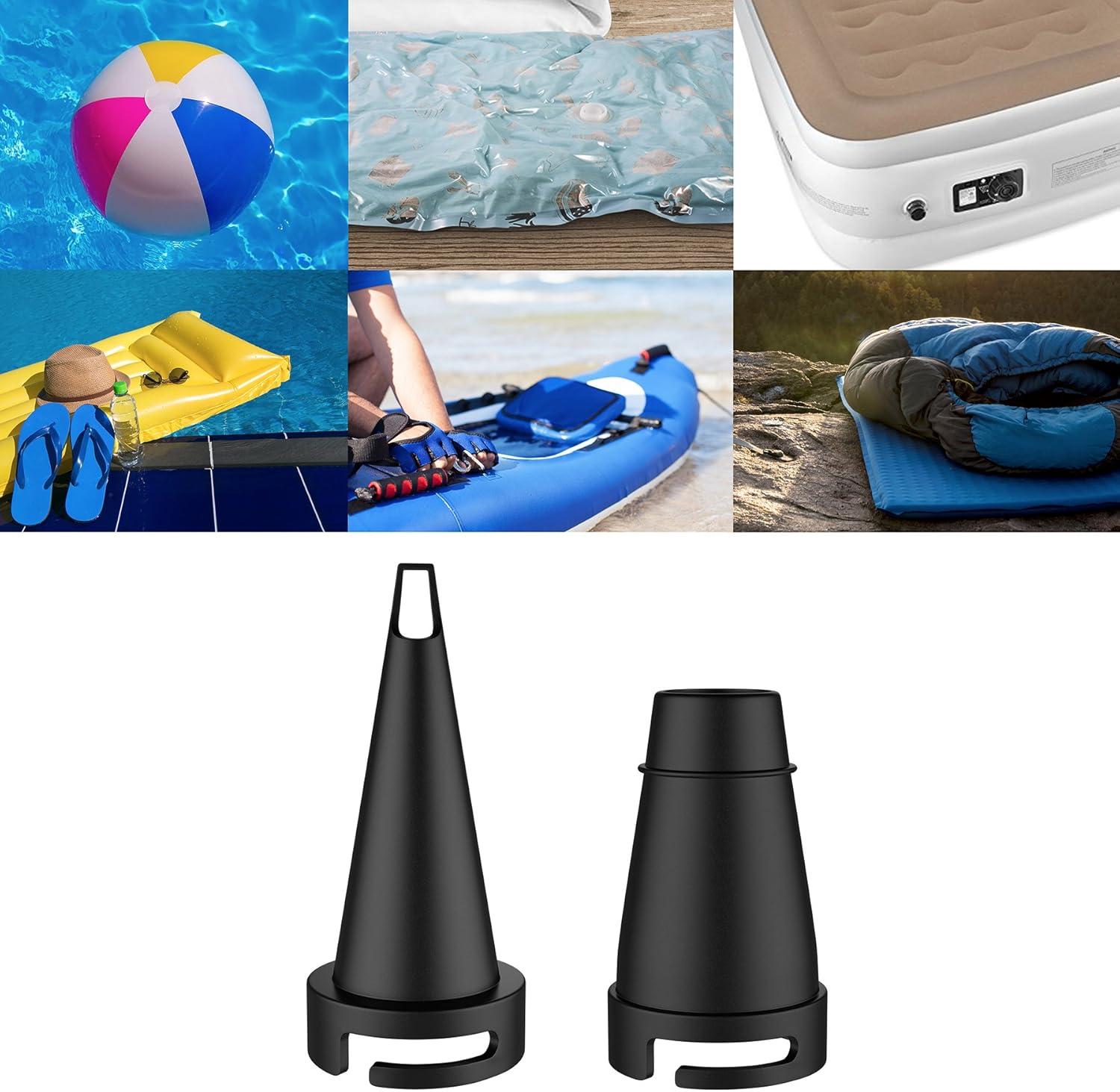 imageEtekcity Air Pump for Inflatables Portable Electric Air Mattress Pump QuickFill Perfect InflatorDeflator for Couch Blow up Pool Floats Raft Bed Boat Toy with Nozzles 110120V BlackDark Black