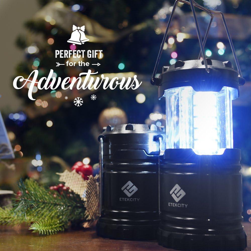 imageEtekcity Camping Lanterns for Power Outages 4 Pack Flashlight for Camping Essentials Survival Kit and Gear Hurricane Preparedness Items Emergency Led Battery Operated Lights Black