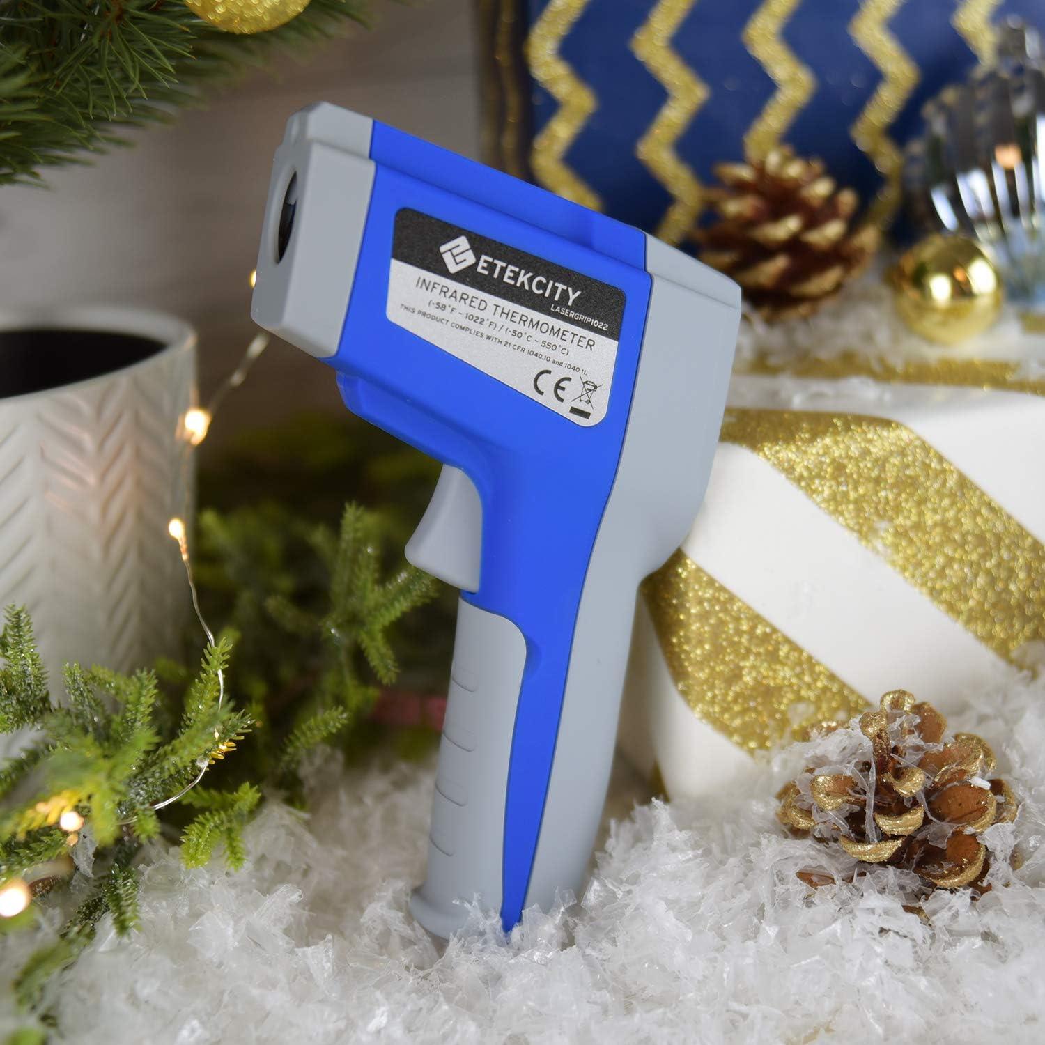 imageEtekcity Digital Thermometers Noncontact58F 1022F 50C  550C ith Adjustable Emissivity ampamp Max Measure for Meat Refrigerator Pool Oven Blue