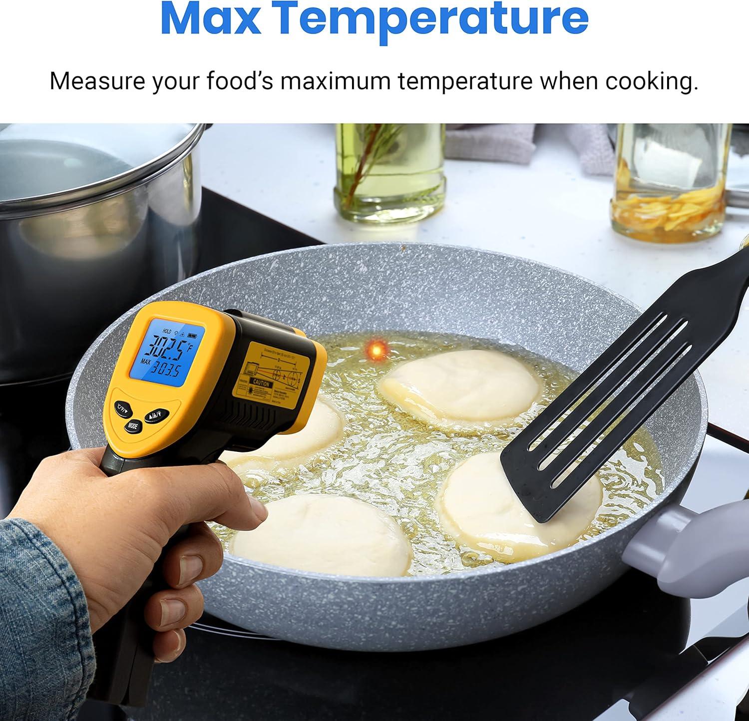 imageEtekcity Infrared Thermometer Temperature Gun 1080 58F to 1130F for Meat Food Pizza Oven Griddle Accessories Heat Gun for Cooking Kitchen Fridge ReptileBBQBlack Yellow