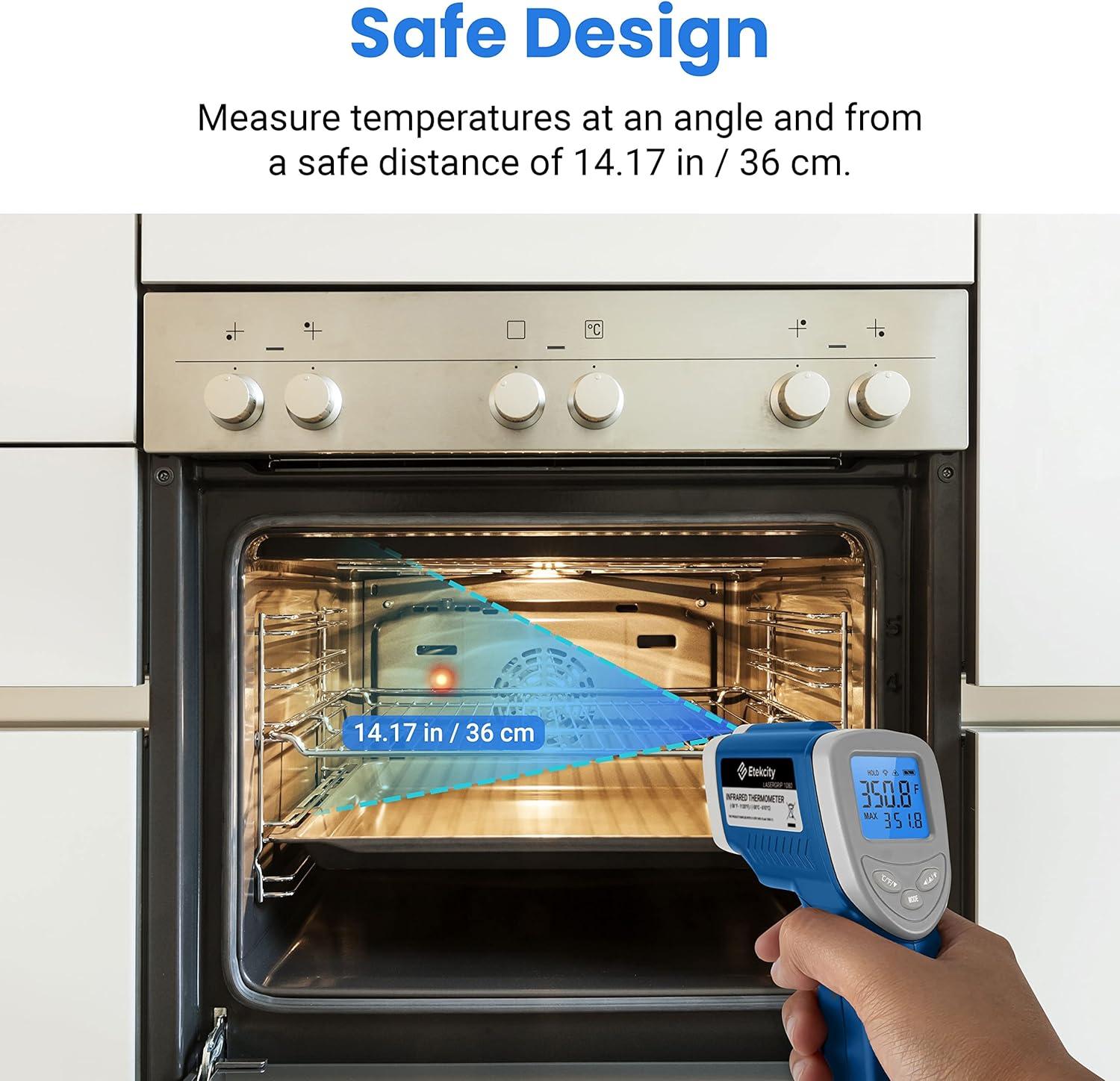 imageEtekcity Infrared Thermometer Temperature Gun 1080 58F to 1130F for Meat Food Pizza Oven Griddle Accessories Heat Gun for Cooking Kitchen Fridge ReptileBBQBlue