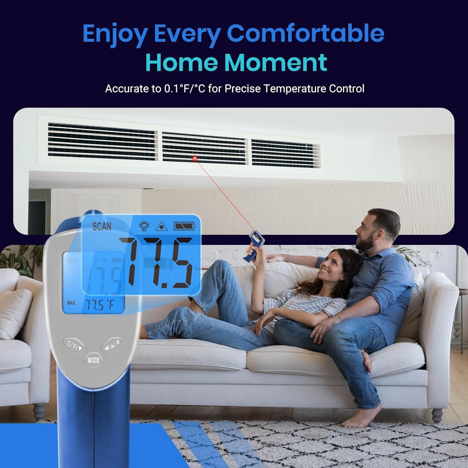 imageEtekcity Infrared Thermometer Temperature Gun 1080 58F to 1130F for Meat Food Pizza Oven Griddle Accessories Heat Gun for Cooking Kitchen Fridge ReptileBBQBlue