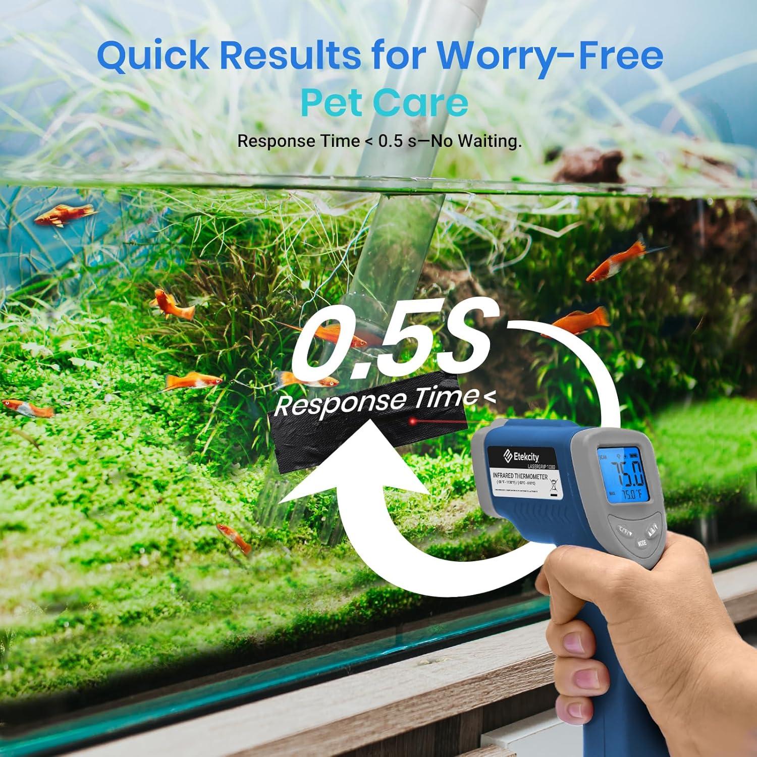 imageEtekcity Infrared Thermometer Temperature Gun 1080 58F to 1130F for Meat Food Pizza Oven Griddle Accessories Heat Gun for Cooking Kitchen Fridge ReptileBBQBlue