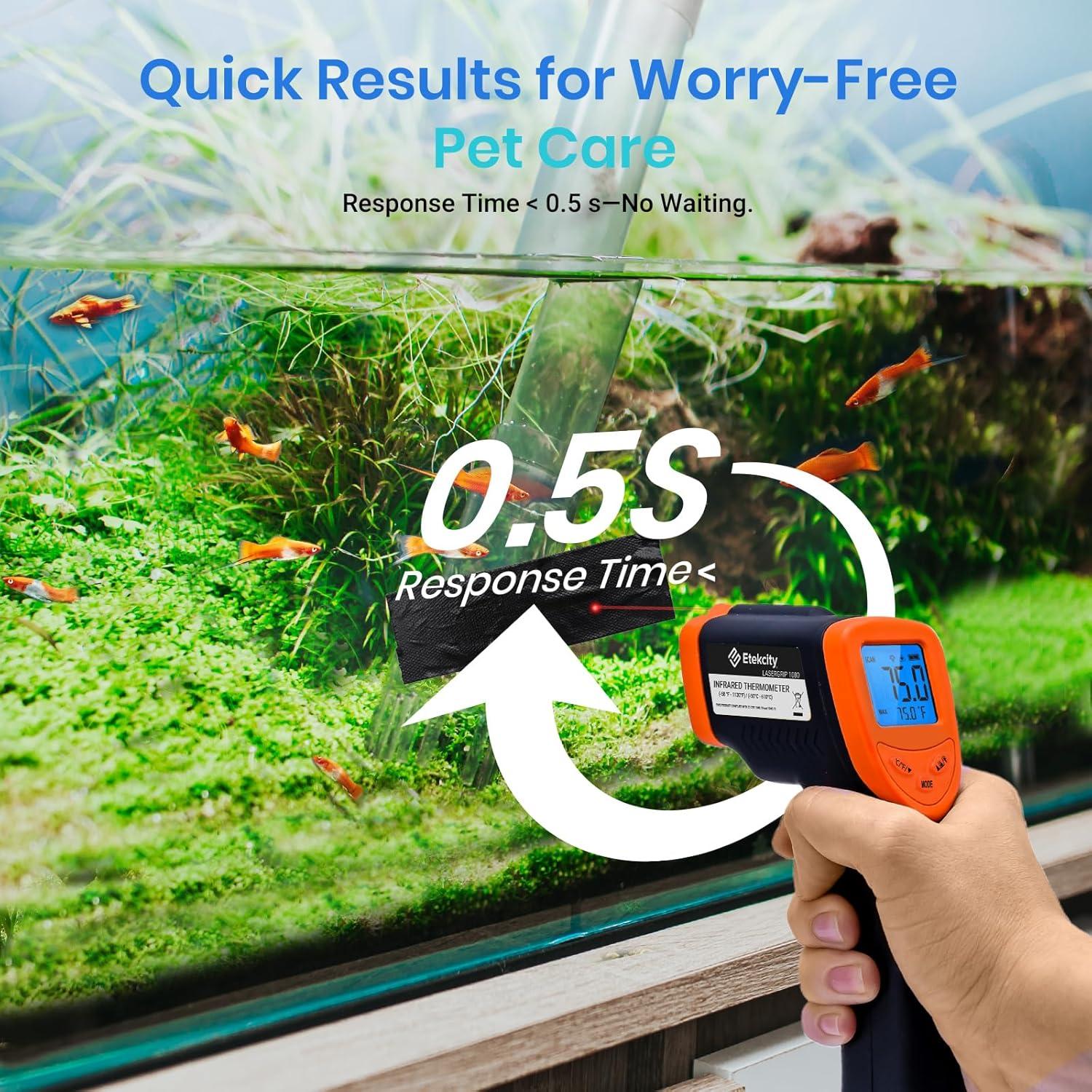 imageEtekcity Infrared Thermometer Temperature Gun 1080 58F to 1130F for Meat Food Pizza Oven Griddle Accessories Heat Gun for Cooking Kitchen Fridge ReptileBBQOrange