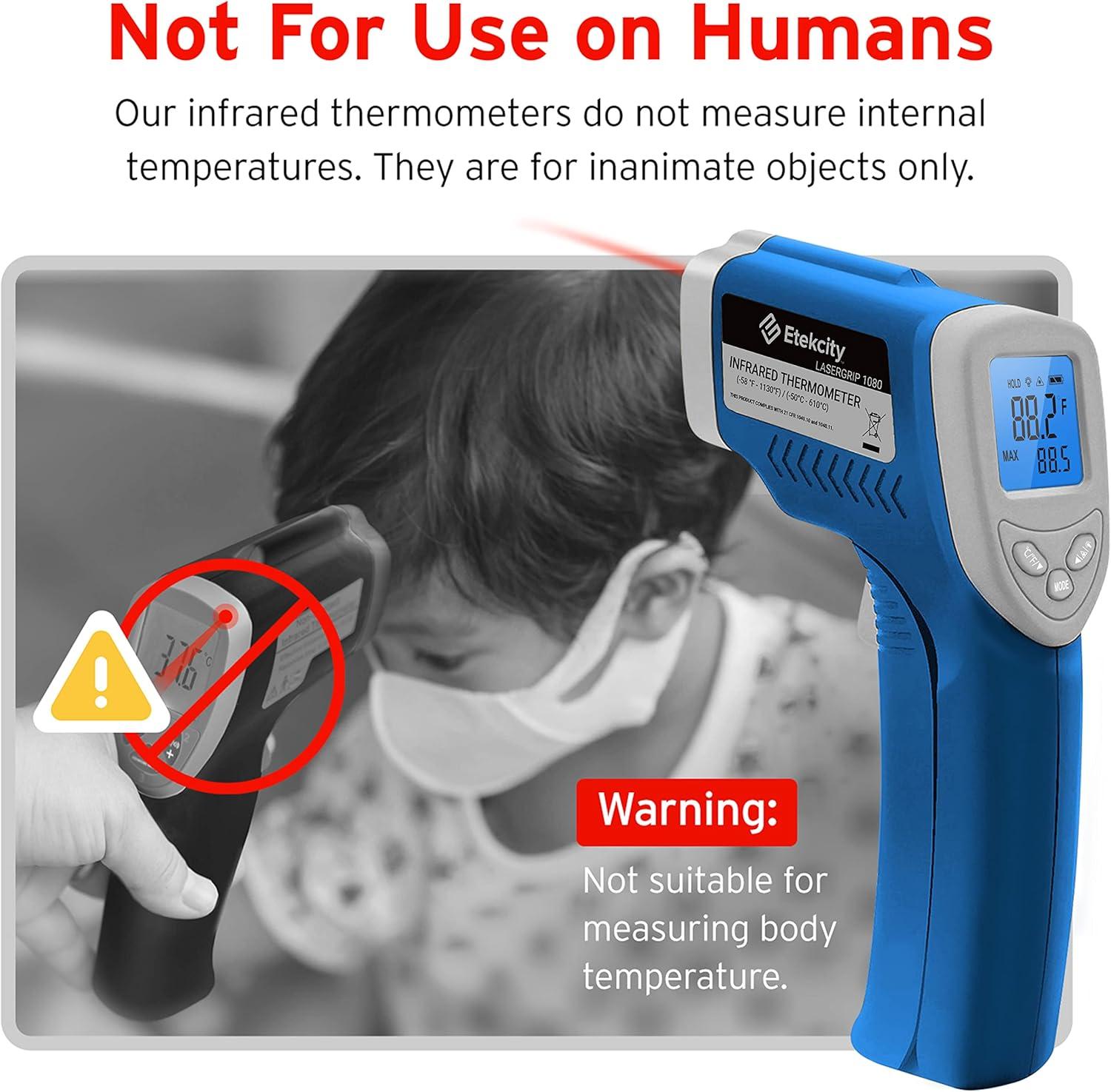 imageEtekcity Infrared Thermometer Temperature Gun 1080 58F to 1130F for Meat Food Pizza Oven Griddle Accessories Heat Gun for Cooking Kitchen Fridge ReptileBBQBlue