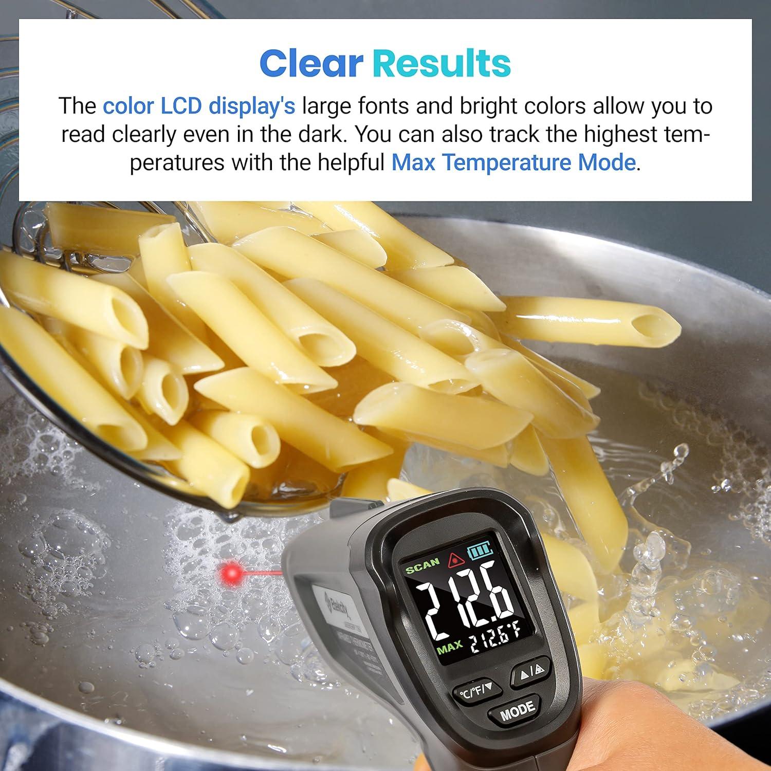 imageEtekcity Infrared Thermometer Temperature Gun 800 58 to 1382 with 161 DTS Ratio Digital Laser Temp IR Tool for Cooking Pizza Oven Griddle Fridge Engine Pool Non Contact YellowBlack
