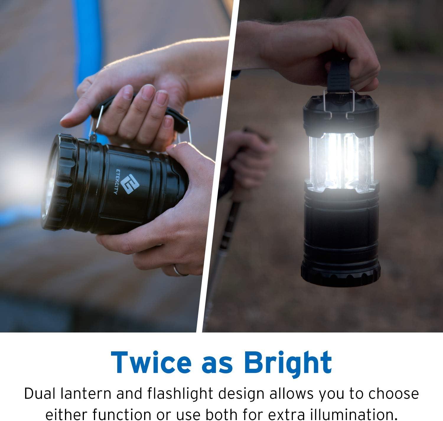 imageEtekcity LED Camping Lantern for Emergency Light Hurricane Supplies Lanterns for Survival Kits Power Outages  Battery Powered Operated Lanterns Lamp Camping Gear Accessories  2 Pack