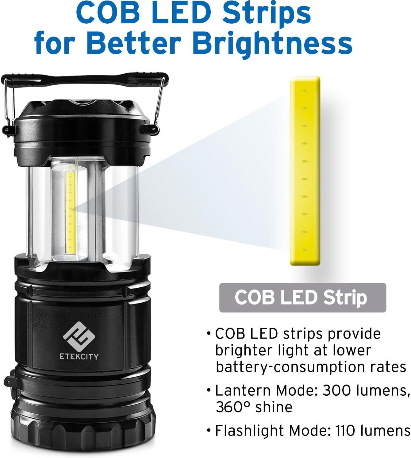 imageEtekcity LED Camping Lantern for Emergency Light Hurricane Supplies Lanterns for Survival Kits Power Outages  Battery Powered Operated Lanterns Lamp Camping Gear Accessories  2 Pack