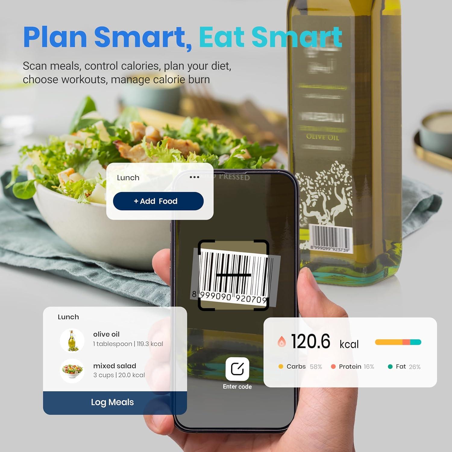 imageEtekcity Smart Scale for Body Weight Fat Digital Bathroom Weighing Machine for Accurate BMI Muscle Mass Composition Home Use Apple Health Compatible Fitness EquipmentColor ScreenBlack