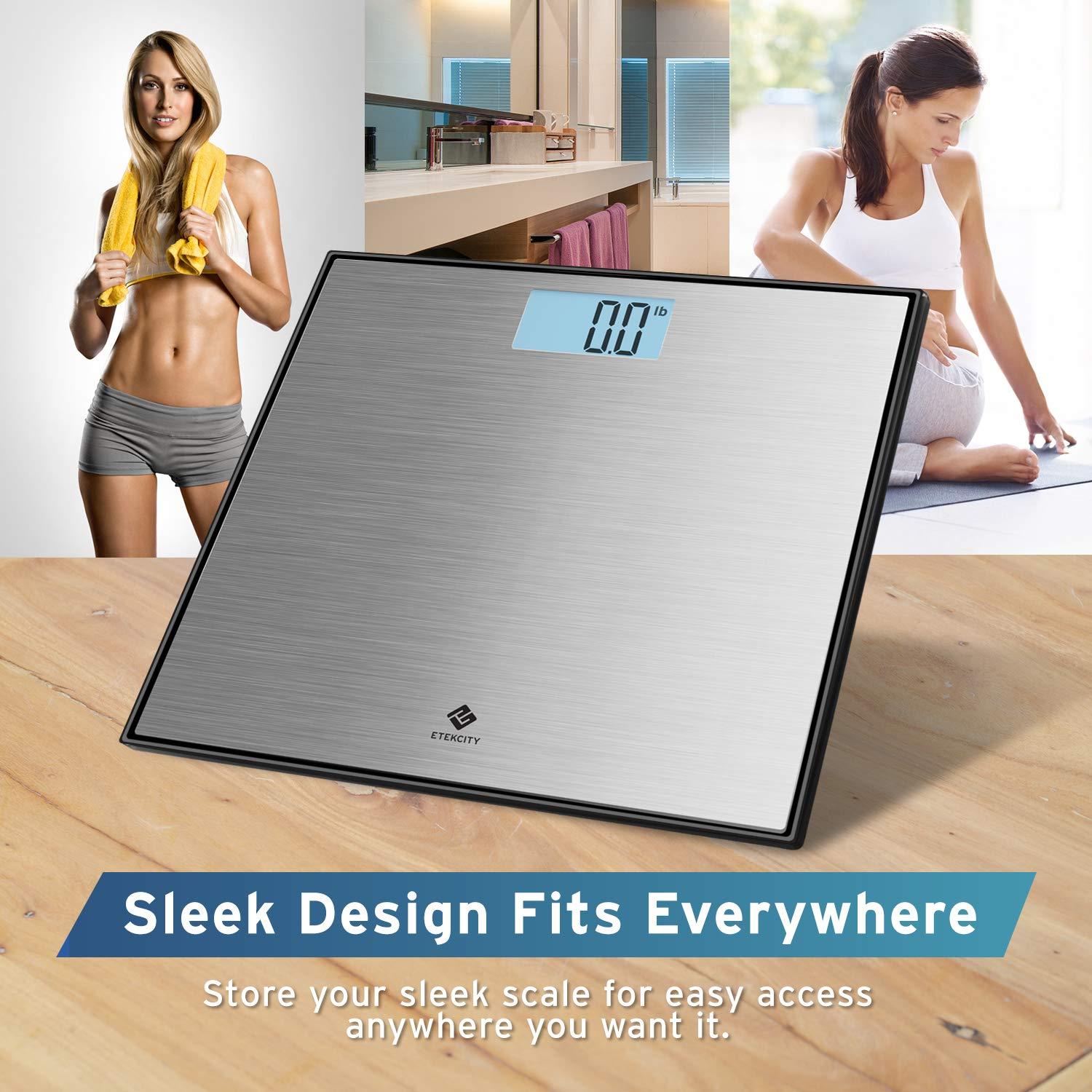 imageEtekcity Smart Scale for Body Weight Fat Digital Bathroom Weighing Machine for Accurate BMI Muscle Mass Composition Home Use Apple Health Compatible Fitness EquipmentStainless SteelGrey