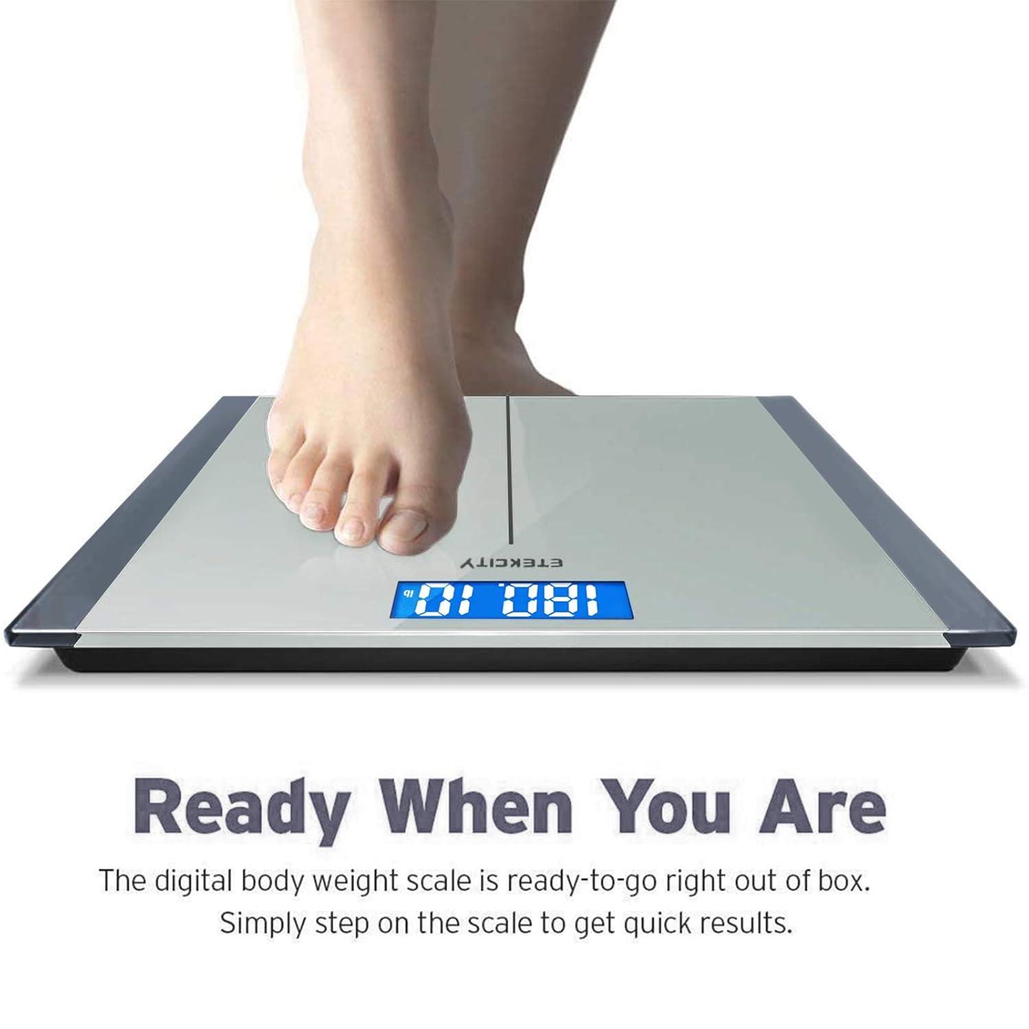 imageEtekcity Smart Scale for Body Weight Fat Digital Bathroom Weighing Machine for Accurate BMI Muscle Mass Composition Home Use Apple Health Compatible Fitness EquipmentSliverGrey