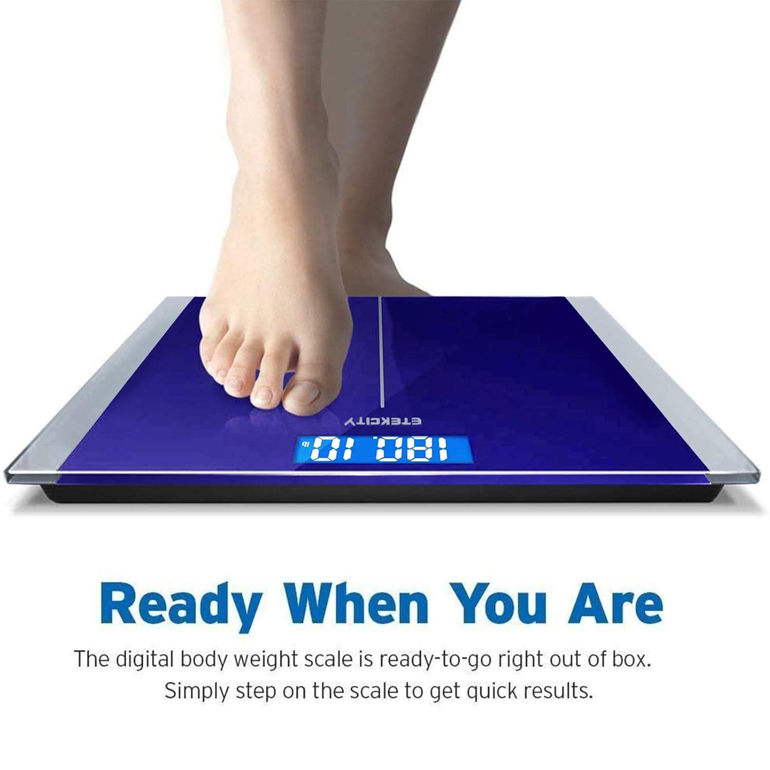 imageEtekcity Smart Scale for Body Weight Fat Digital Bathroom Weighing Machine for Accurate BMI Muscle Mass Composition Home Use Apple Health Compatible Fitness EquipmentDeepBlue