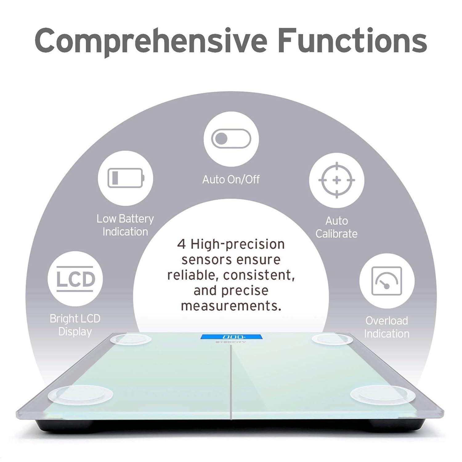 imageEtekcity Smart Scale for Body Weight Fat Digital Bathroom Weighing Machine for Accurate BMI Muscle Mass Composition Home Use Apple Health Compatible Fitness EquipmentGreenishwhite