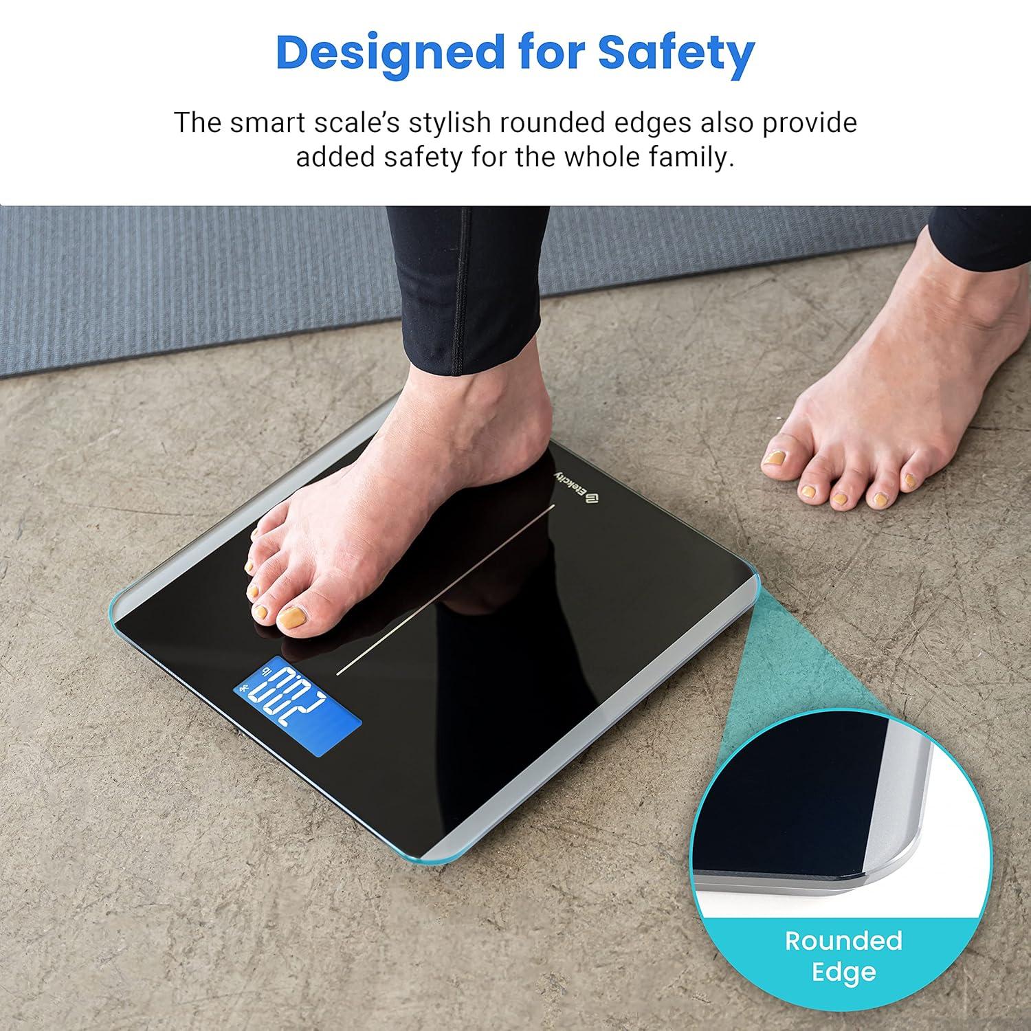 imageEtekcity Smart Scale for Body Weight Fat Digital Bathroom Weighing Machine for Accurate BMI Muscle Mass Composition Home Use Apple Health Compatible Fitness EquipmentBluetoothBlack
