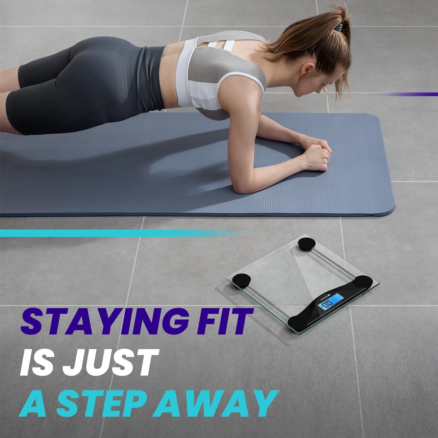 imageEtekcity Smart Scale for Body Weight Fat Digital Bathroom Weighing Machine for Accurate BMI Muscle Mass Composition Home Use Apple Health Compatible Fitness EquipmentTransparentBlack