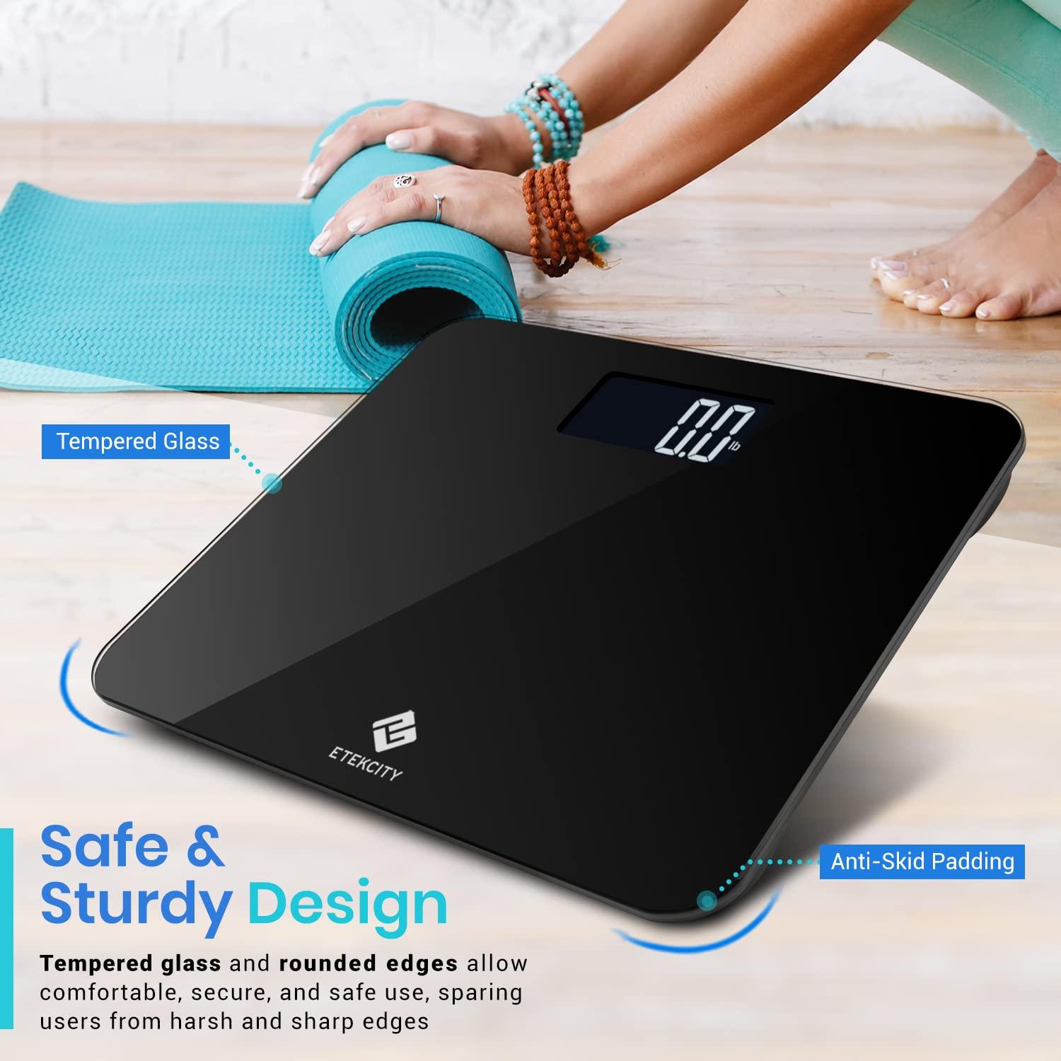 imageEtekcity Smart Scale for Body Weight Fat Digital Bathroom Weighing Machine for Accurate BMI Muscle Mass Composition Home Use Apple Health Compatible Fitness EquipmentBlackLarger