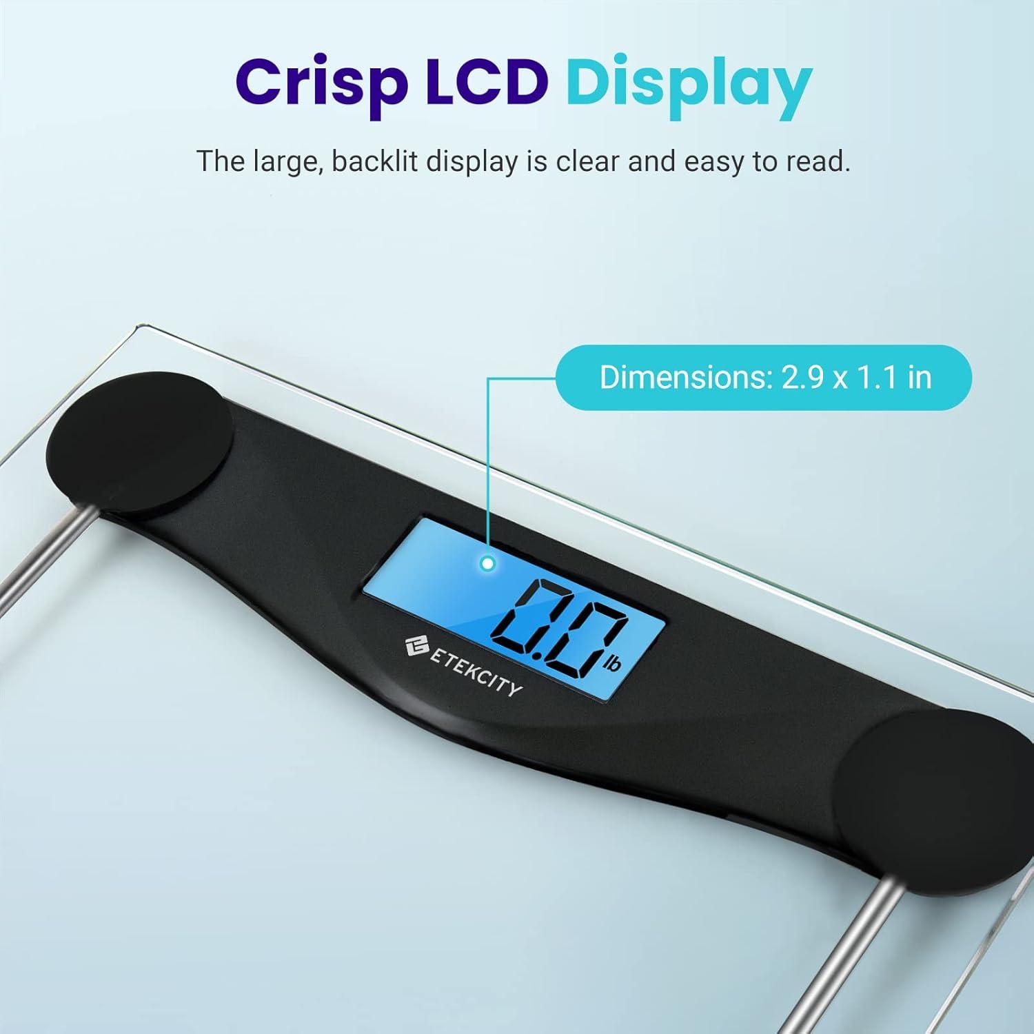 imageEtekcity Smart Scale for Body Weight Fat Digital Bathroom Weighing Machine for Accurate BMI Muscle Mass Composition Home Use Apple Health Compatible Fitness EquipmentTransparentBlack