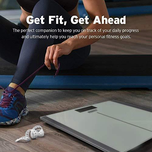 imageEtekcity Smart Scale for Body Weight Fat Digital Bathroom Weighing Machine for Accurate BMI Muscle Mass Composition Home Use Apple Health Compatible Fitness EquipmentSliverGrey