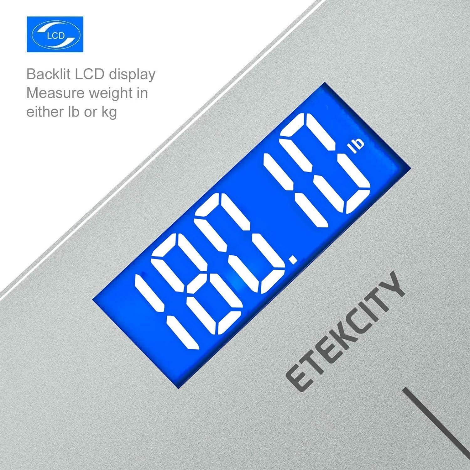 imageEtekcity Smart Scale for Body Weight Fat Digital Bathroom Weighing Machine for Accurate BMI Muscle Mass Composition Home Use Apple Health Compatible Fitness EquipmentSliverGrey