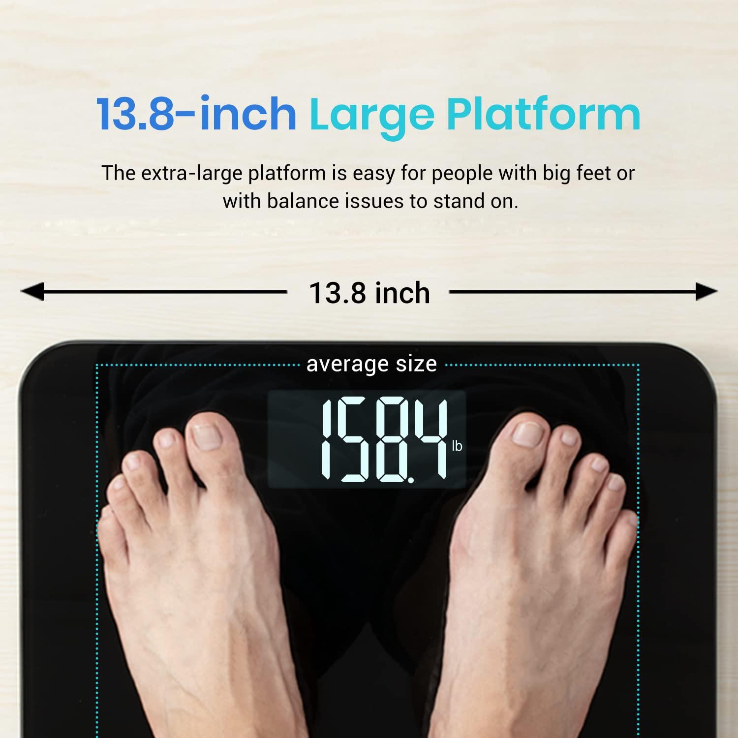 imageEtekcity Smart Scale for Body Weight Fat Digital Bathroom Weighing Machine for Accurate BMI Muscle Mass Composition Home Use Apple Health Compatible Fitness EquipmentBlackLarger