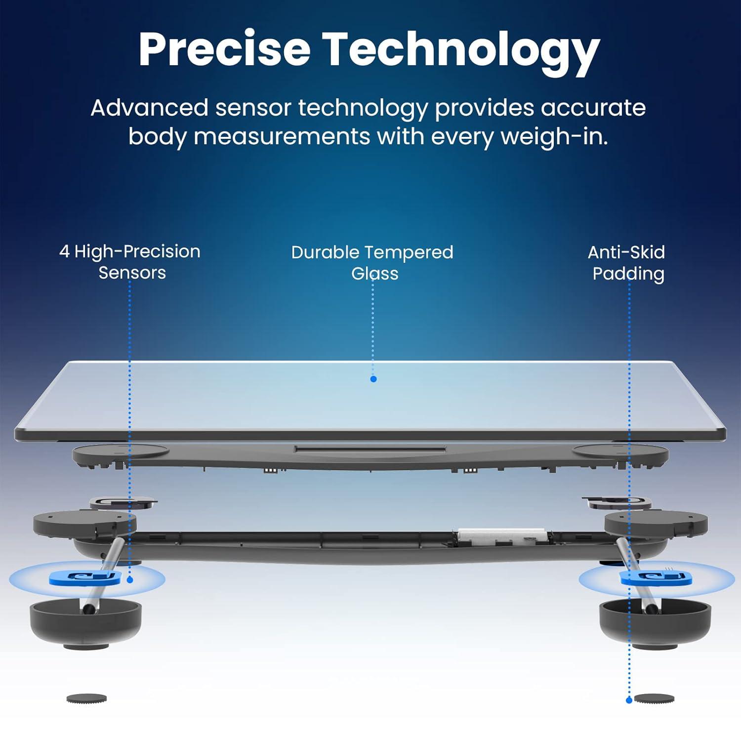 imageEtekcity Smart Scale for Body Weight Fat Digital Bathroom Weighing Machine for Accurate BMI Muscle Mass Composition Home Use Apple Health Compatible Fitness EquipmentBluetoothBlinding Silver
