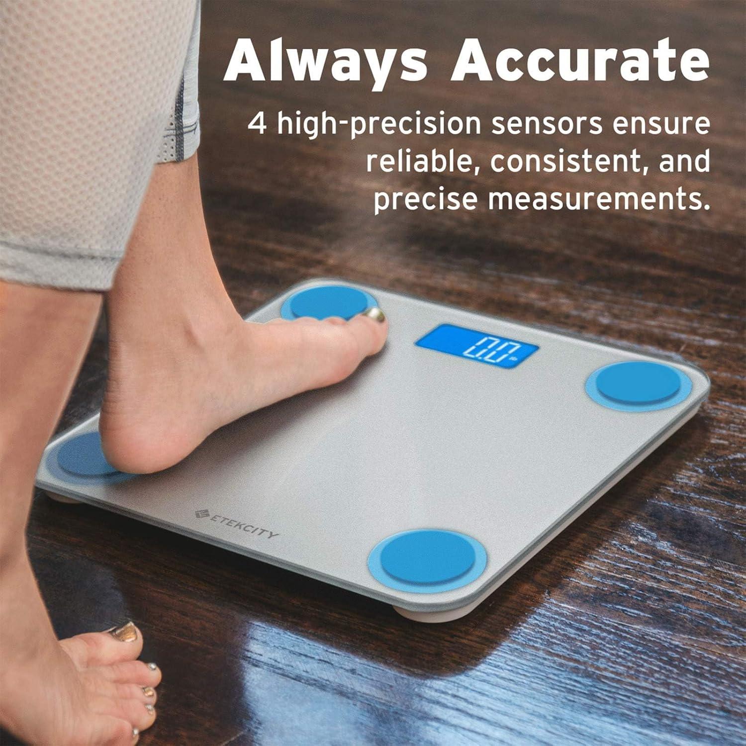 imageEtekcity Smart Scale for Body Weight Fat Digital Bathroom Weighing Machine for Accurate BMI Muscle Mass Composition Home Use Apple Health Compatible Fitness EquipmentGrey