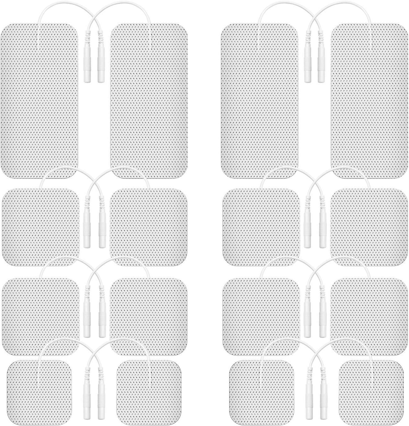 imageEtekcity TENS Unit Replacement Pads Electrodes for Back Pain Relief SelfAdhesive ampamp Gel Free for Electrotherapy White Pack of 16