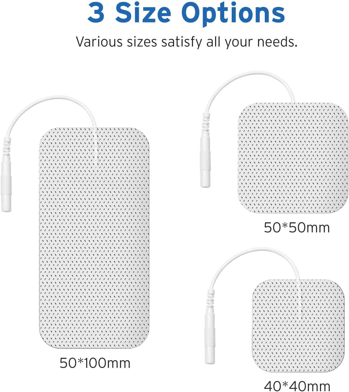 imageEtekcity TENS Unit Replacement Pads Electrodes for Back Pain Relief SelfAdhesive ampamp Gel Free for Electrotherapy White Pack of 16