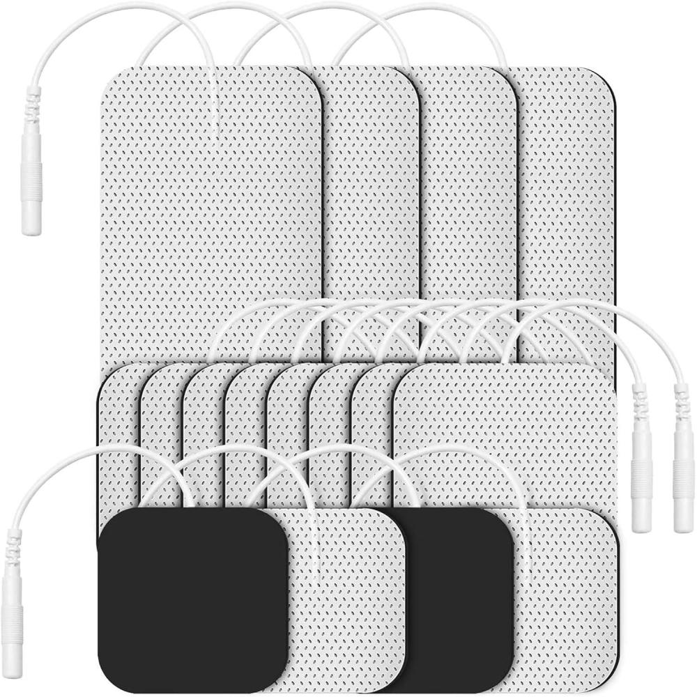 imageEtekcity TENS Unit Replacement Pads Electrodes for Back Pain Relief SelfAdhesive ampamp Gel Free for Electrotherapy White Pack of 16