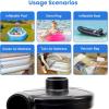 imageEtekcity Air Pump for Inflatables Portable Electric Air Mattress Pump QuickFill Perfect InflatorDeflator for Couch Blow up Pool Floats Raft Bed Boat Toy with Nozzles 110120V BlackBlack
