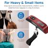 imageEtekcity Fishing Scale with Backlit LCD Display 110lb50kg Digital Electronic Hanging Hook Scale with Batteries and Carry Pouch Included Black NonSlip HandleClaret Red