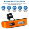 imageEtekcity Fishing Scale with Backlit LCD Display 110lb50kg Digital Electronic Hanging Hook Scale with Batteries and Carry Pouch Included Black NonSlip HandleOrange
