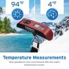 imageEtekcity Fishing Scale with Backlit LCD Display 110lb50kg Digital Electronic Hanging Hook Scale with Batteries and Carry Pouch Included Black NonSlip HandleClaret Red