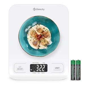 imageEtekcity Food Kitchen Scale Digital Grams and Ounces for Weight Loss Baking Cooking Keto and Meal Prep LCD Display Medium 304 Stainless SteelWhite