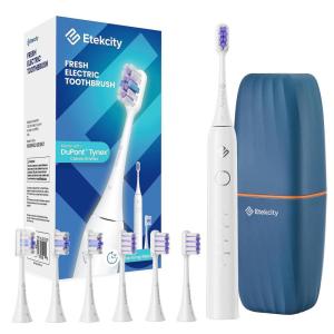 imageEtekcity Unisex Electric Toothbrush for Adults and Kids Corded White 5 Modes 2Minute Timer 3Hour Battery Life Travel CaseWhite