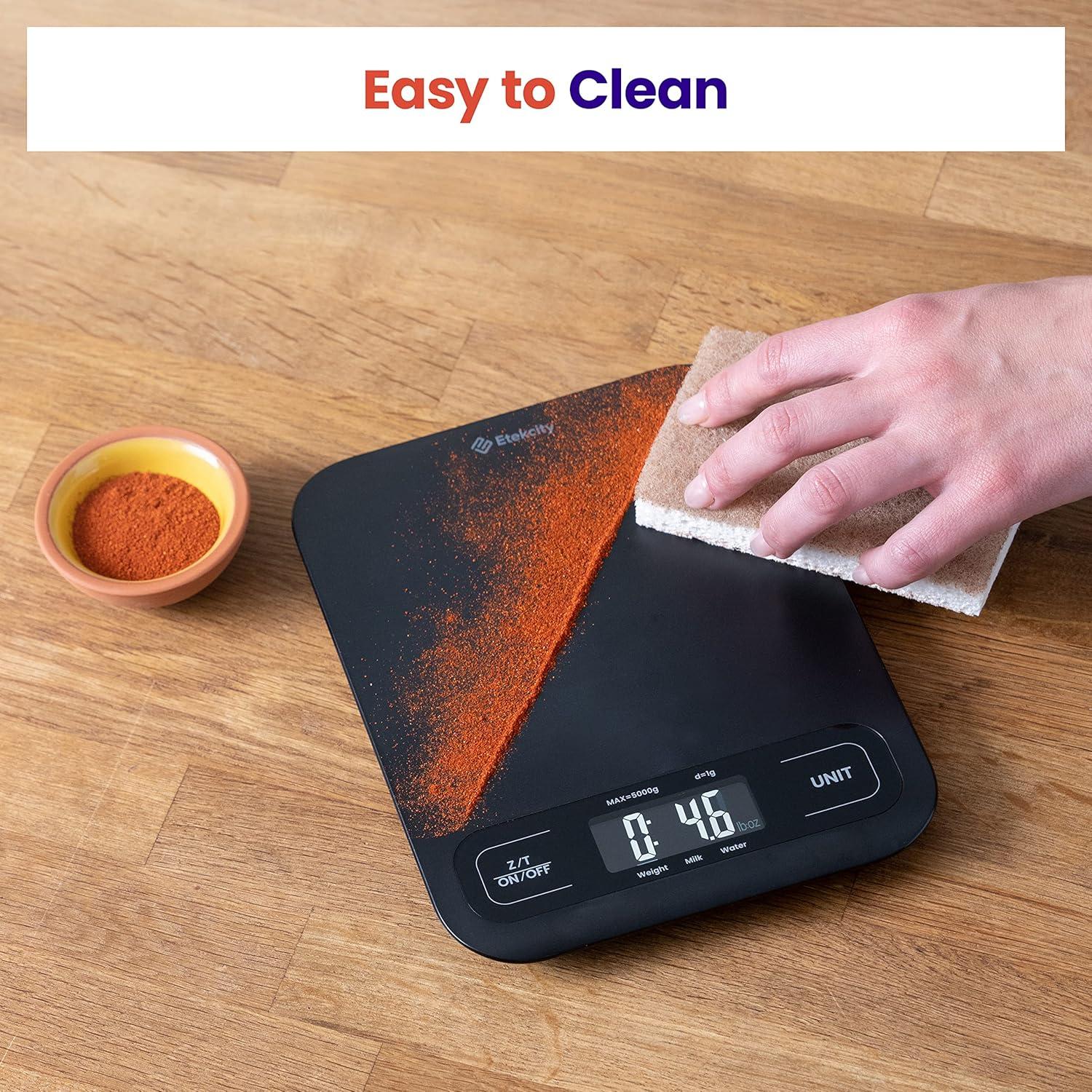 imageEtekcity Food Kitchen Scale Digital Mechanical Weighing ScaleGrams and Ounces for Weight Loss Baking Cooking Keto and Meal Prep Large Matte BlackLarge SizeBlack