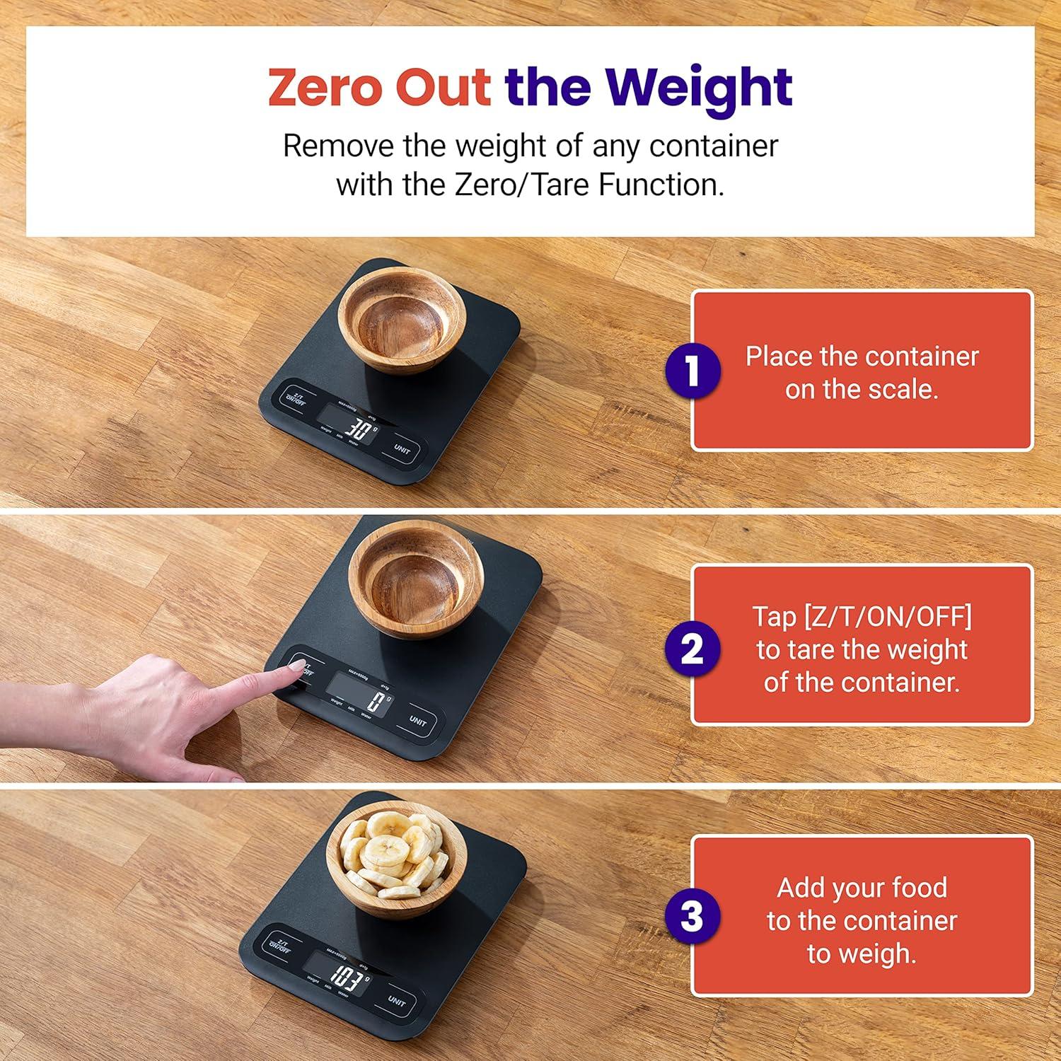 imageEtekcity Food Kitchen Scale Digital Mechanical Weighing ScaleGrams and Ounces for Weight Loss Baking Cooking Keto and Meal Prep Large Matte BlackLarge SizeBlack