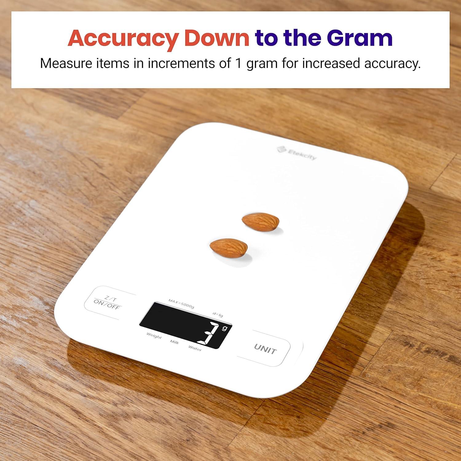 imageEtekcity Food Kitchen Scale Digital Mechanical Weighing ScaleGrams and Ounces for Weight Loss Baking Cooking Keto and Meal Prep Large Matte BlackLarge SizeWhite