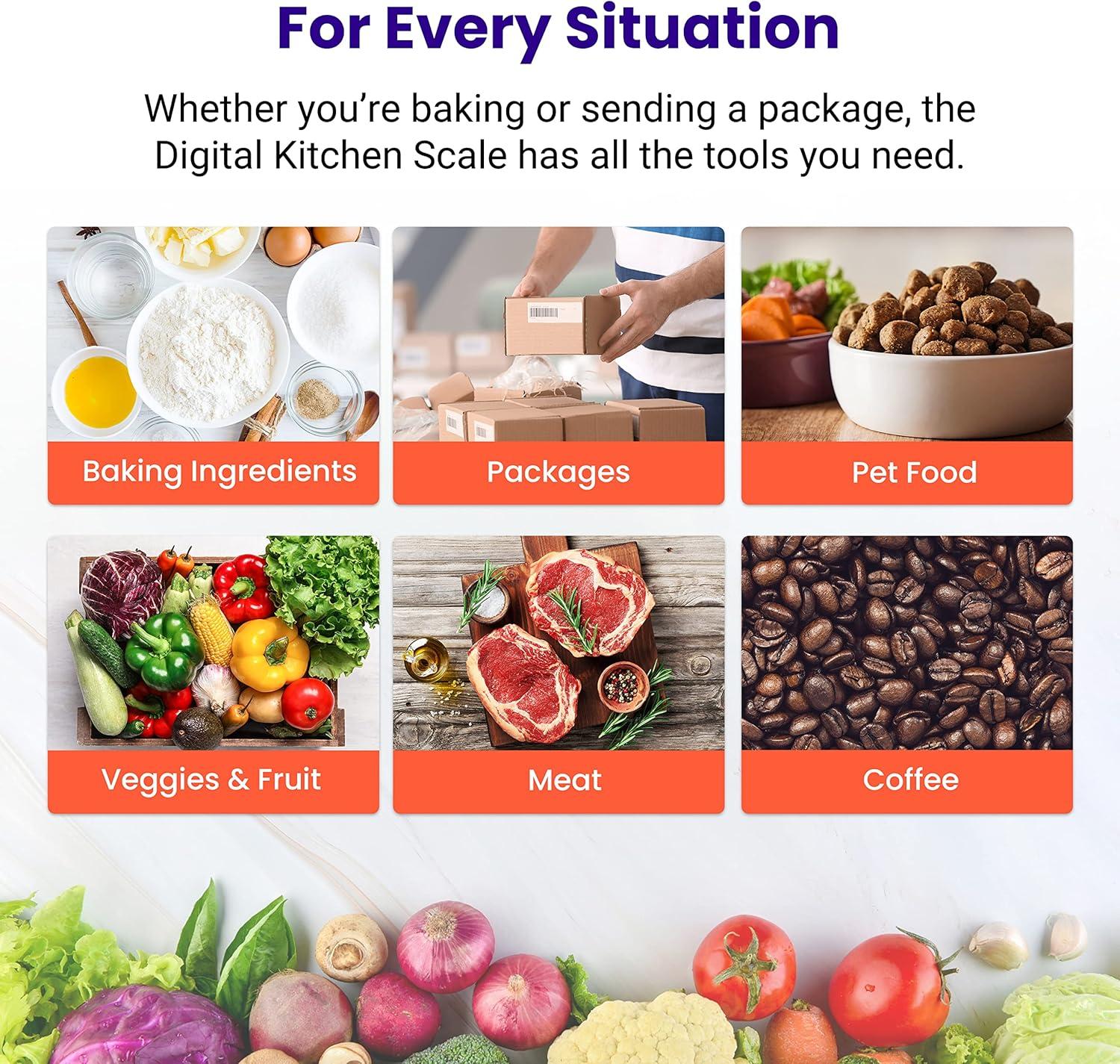 imageEtekcity Food Kitchen Scale With Bowl Digital Ounces and Grams for Cooking Baking Meal Prep Dieting and Weight Loss 11lb5kg Backlit DisplayArctic Sliver