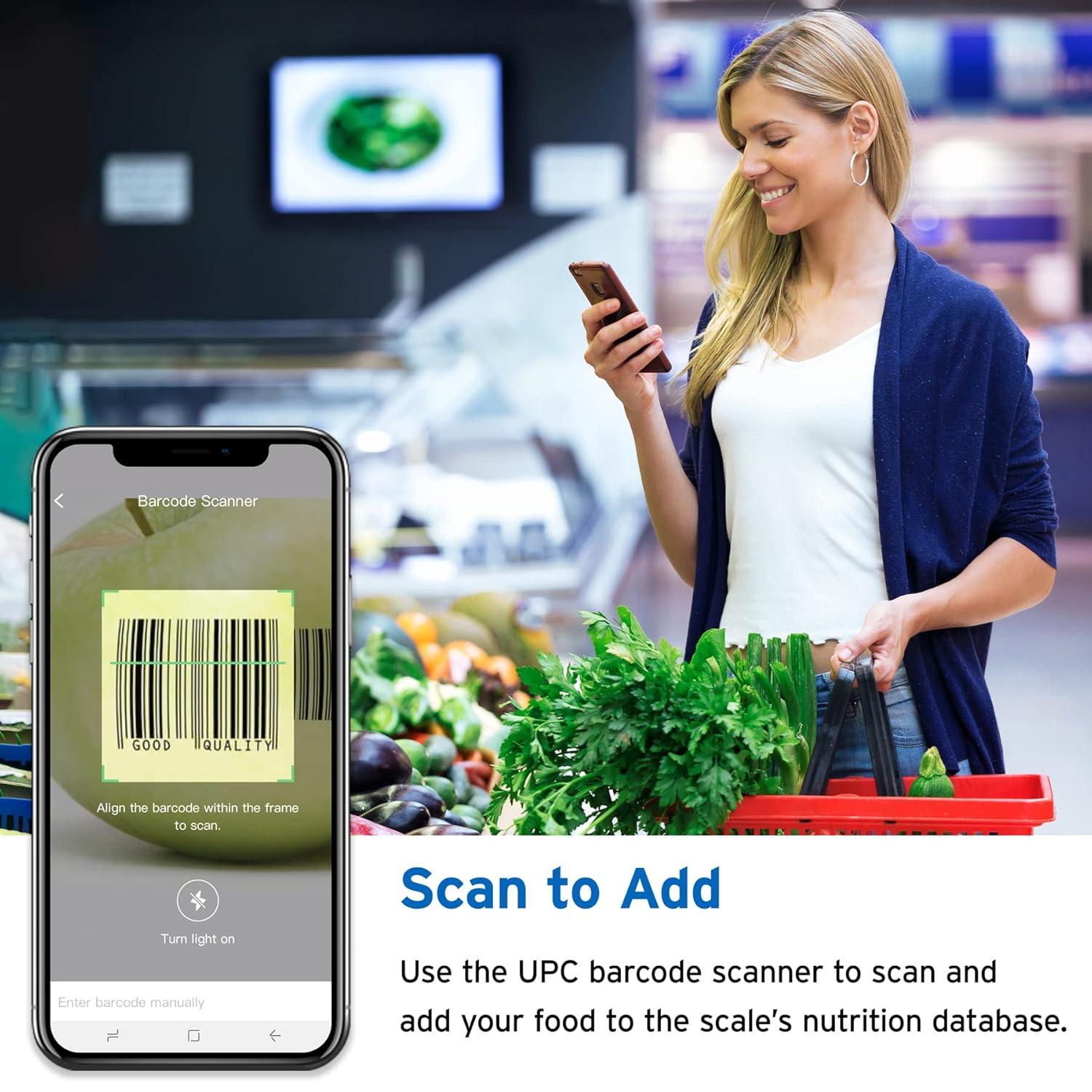 imageEtekcity Nutrition Smart Food Kitchen Scale Digital Ounces and Grams for Cooking Baking Meal Prep Dieting and Weight Loss 11 PoundsBluetooth 304 Stainless Steel11 PoundsBluetooth