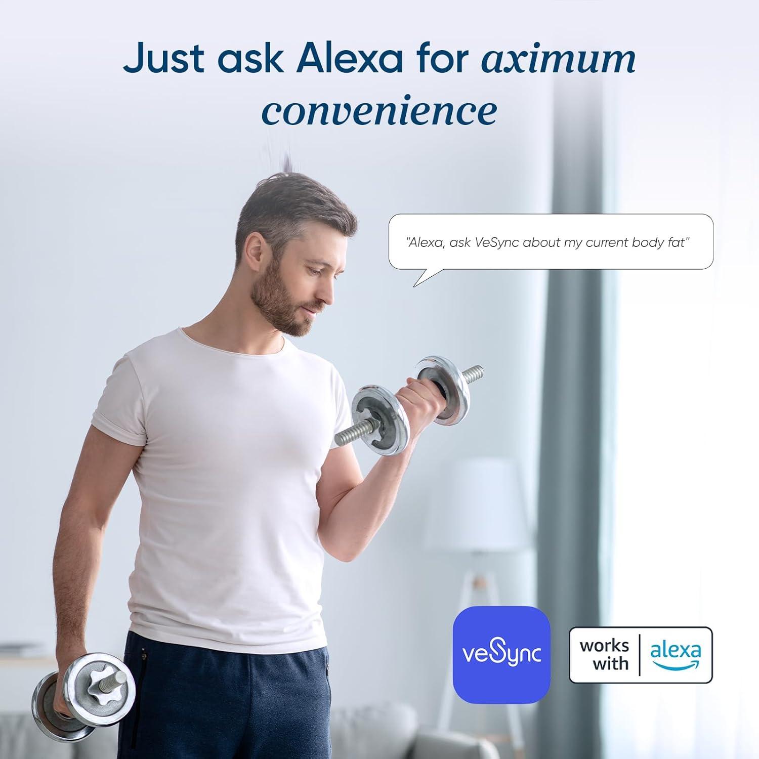 imageEtekcity Scales for Body Weight Bathroom Digital Weight Scale Fat Smart Bluetooth BMI and Loss Sync 13 Data with Other Fitness Apps Black 11x11 InchClassicBlack