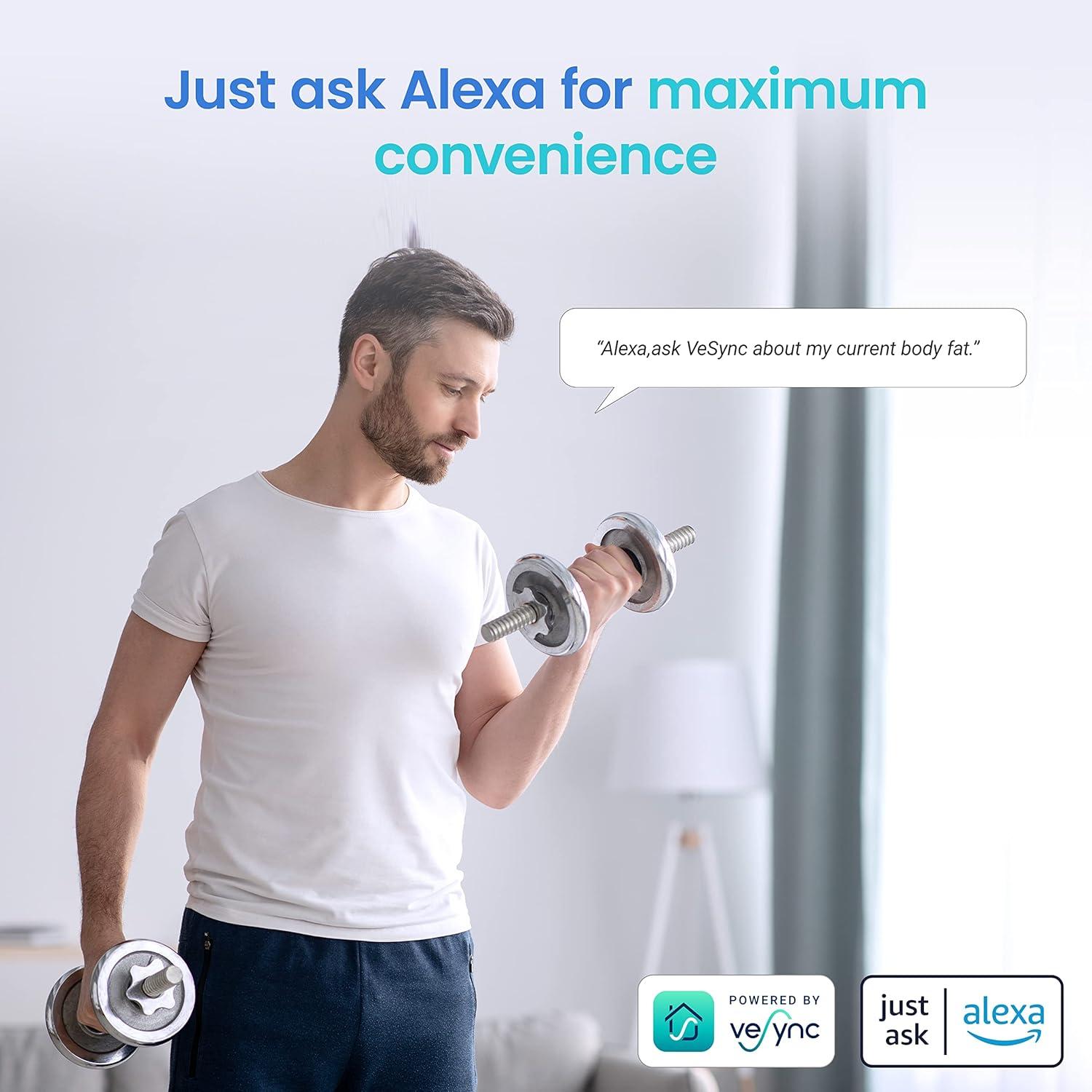 imageEtekcity Scales for Body Weight Bathroom Digital Weight Scale Fat Smart Bluetooth BMI and Loss Sync 13 Data with Other Fitness Apps Black 11x11 InchClassic Blue