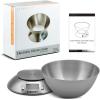 imageEtekcity Food Kitchen Scale With Bowl Digital Ounces and Grams for Cooking Baking Meal Prep Dieting and Weight Loss 11lb5kg Backlit DisplayStainless SteelSilver