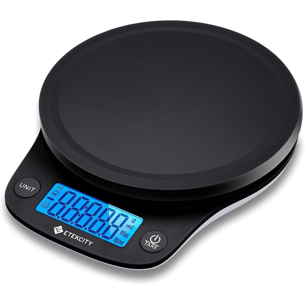 imageEtekcity Food Nutrition Kitchen Scale Digital Grams and Ounces for Weight Loss Baking Cooking Keto and Meal Prep Large 304 Stainless SteelMidnight Black