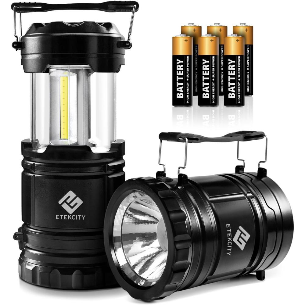 imageEtekcity LED Camping Lantern for Emergency Light Hurricane Supplies Lanterns for Survival Kits Power Outages  Battery Powered Operated Lanterns Lamp Camping Gear Accessories  2 Pack