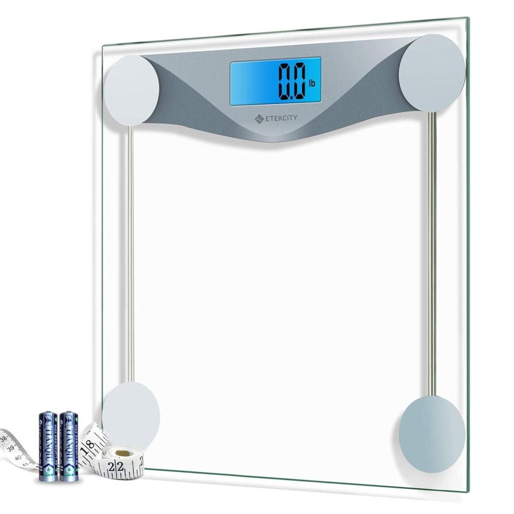 imageEtekcity Smart Scale for Body Weight Fat Digital Bathroom Weighing Machine for Accurate BMI Muscle Mass Composition Home Use Apple Health Compatible Fitness EquipmentBlinding Silver