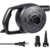 imageEtekcity Air Pump for Inflatables Portable Electric Air Mattress Pump QuickFill Perfect InflatorDeflator for Couch Blow up Pool Floats Raft Bed Boat Toy with Nozzles 110120V BlackDark Black