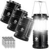 imageEtekcity Camping Lanterns for Power Outages 4 Pack Flashlight for Camping Essentials Survival Kit and Gear Hurricane Preparedness Items Emergency Led Battery Operated Lights Black