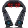 imageEtekcity Cordless Neck ampamp Back Massager with Heat Deep Tissue Shiatsu Rechargeable Shoulder Pain Relief Wearable 8 Nodes 3 Intensities BiDirectional 180Min Battery Soft PU Leather Best GiftGray