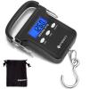 imageEtekcity Fishing Scale with Backlit LCD Display 110lb50kg Digital Electronic Hanging Hook Scale with Batteries and Carry Pouch Included Black NonSlip HandleDark Black